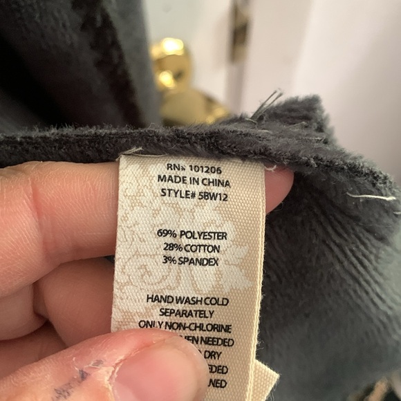 Soft Surroundings charcoal grey open front jacket with blanket stitching - Picture 9 of 10